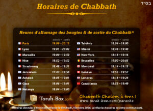 horaires shabbat
